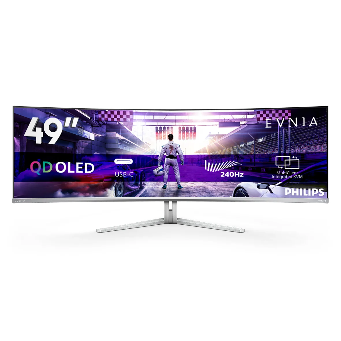 Philips Evnia 8000 49M2C8900/00 Computerbildschirm 124,2 cm (48.9") 5120 x 1440 Pixel Dual QHD QD-OLED Weiß