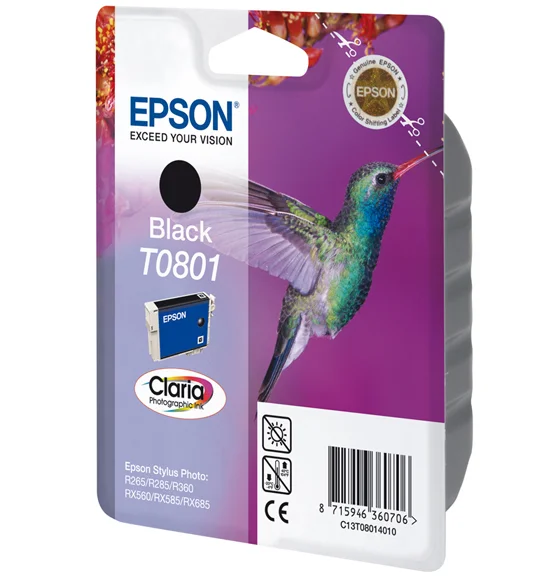 Epson Hummingbird Tintenpatrone Black T0801 Claria Photographic Ink