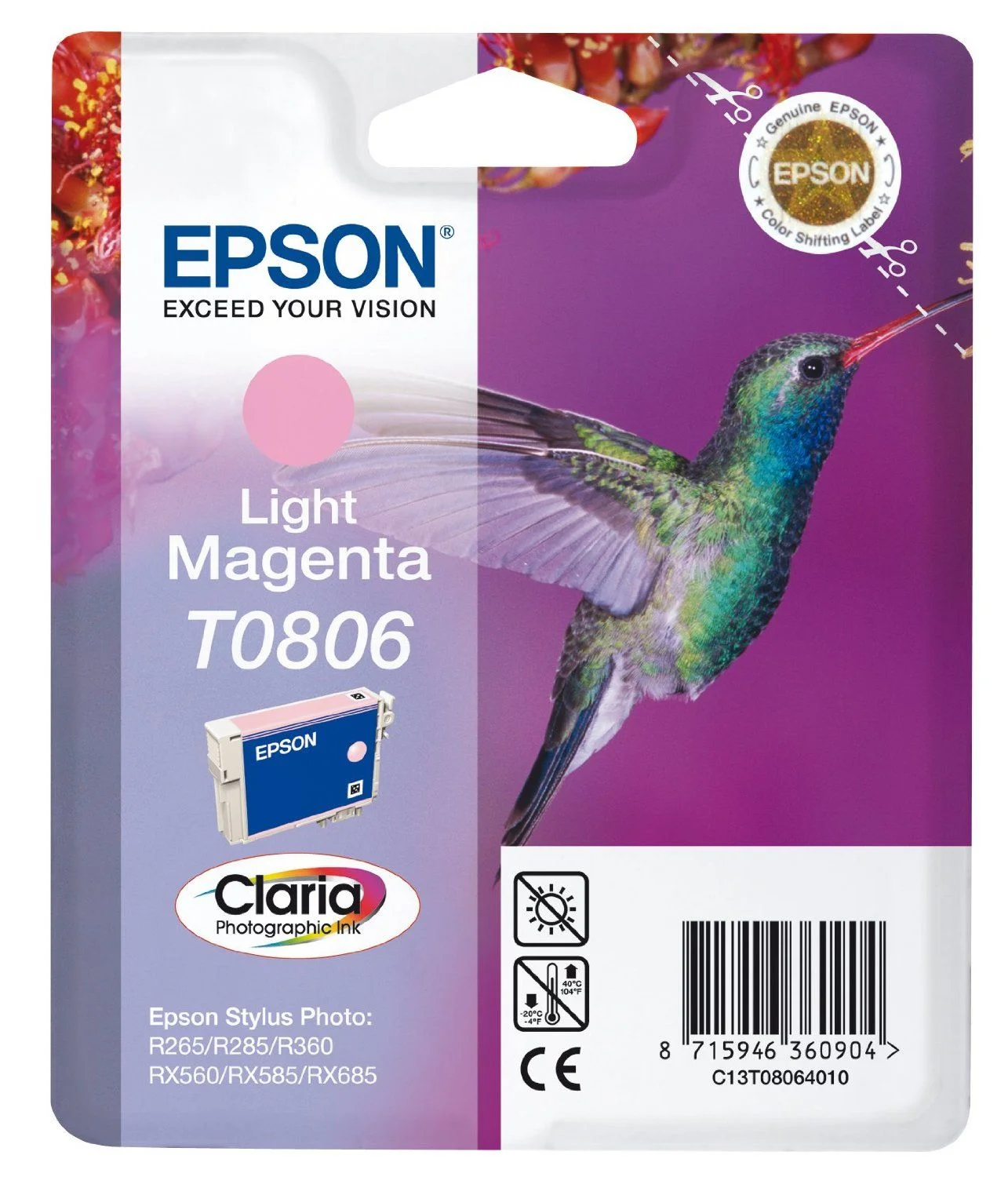 Epson Hummingbird Tintenpatrone Light Magenta T0806 Claria Photographic Ink