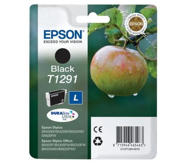 Epson Apple Singlepack Black T1291 DURABrite Ultra Ink