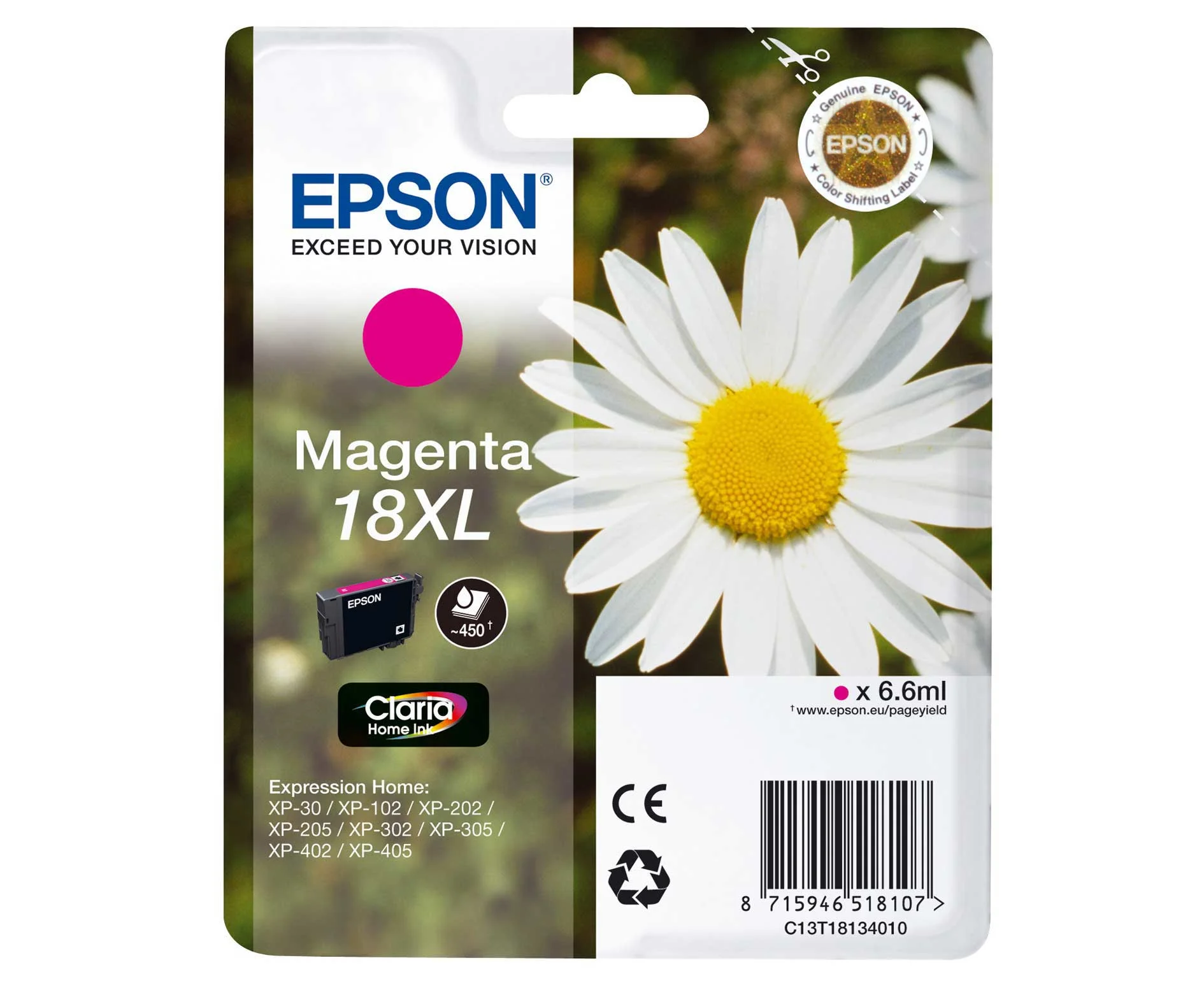 Epson Daisy Singlepack Magenta 18XL Claria Home Ink