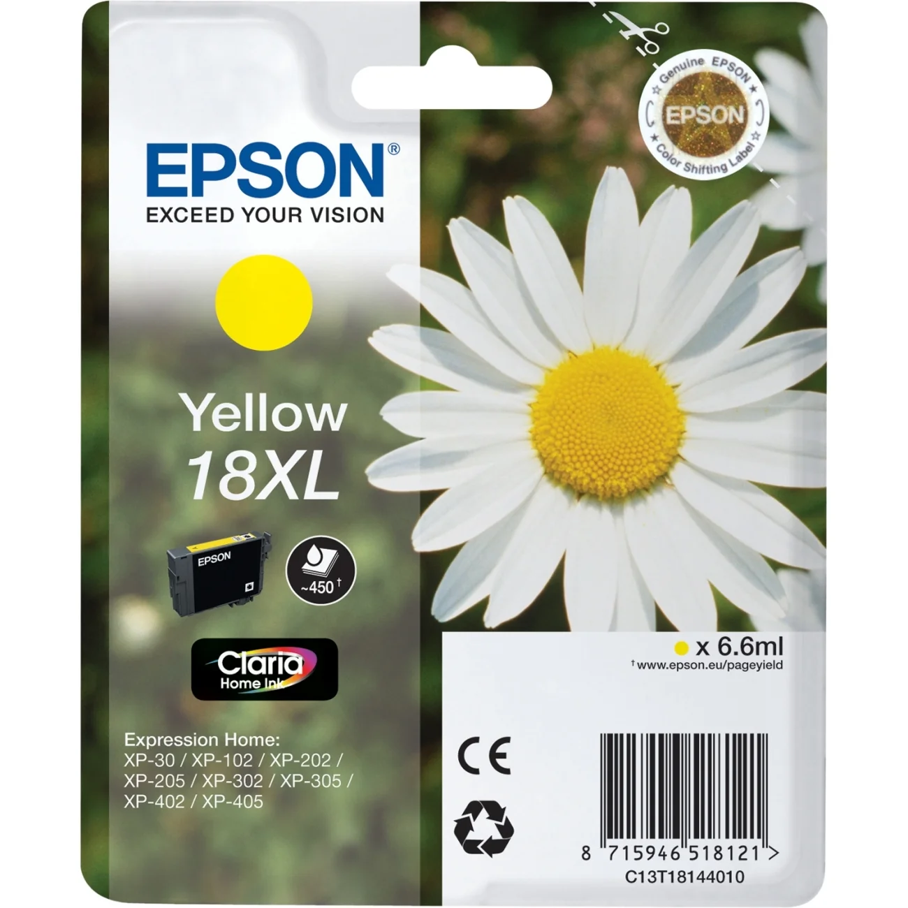 Epson Daisy Singlepack Yellow 18XL Claria Home Ink