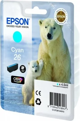 Epson Polar bear Singlepack Cyan 26 Claria Premium Ink