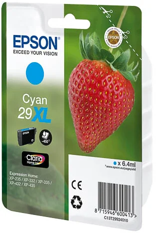 Epson Strawberry Singlepack Cyan 29XL Claria Home Ink