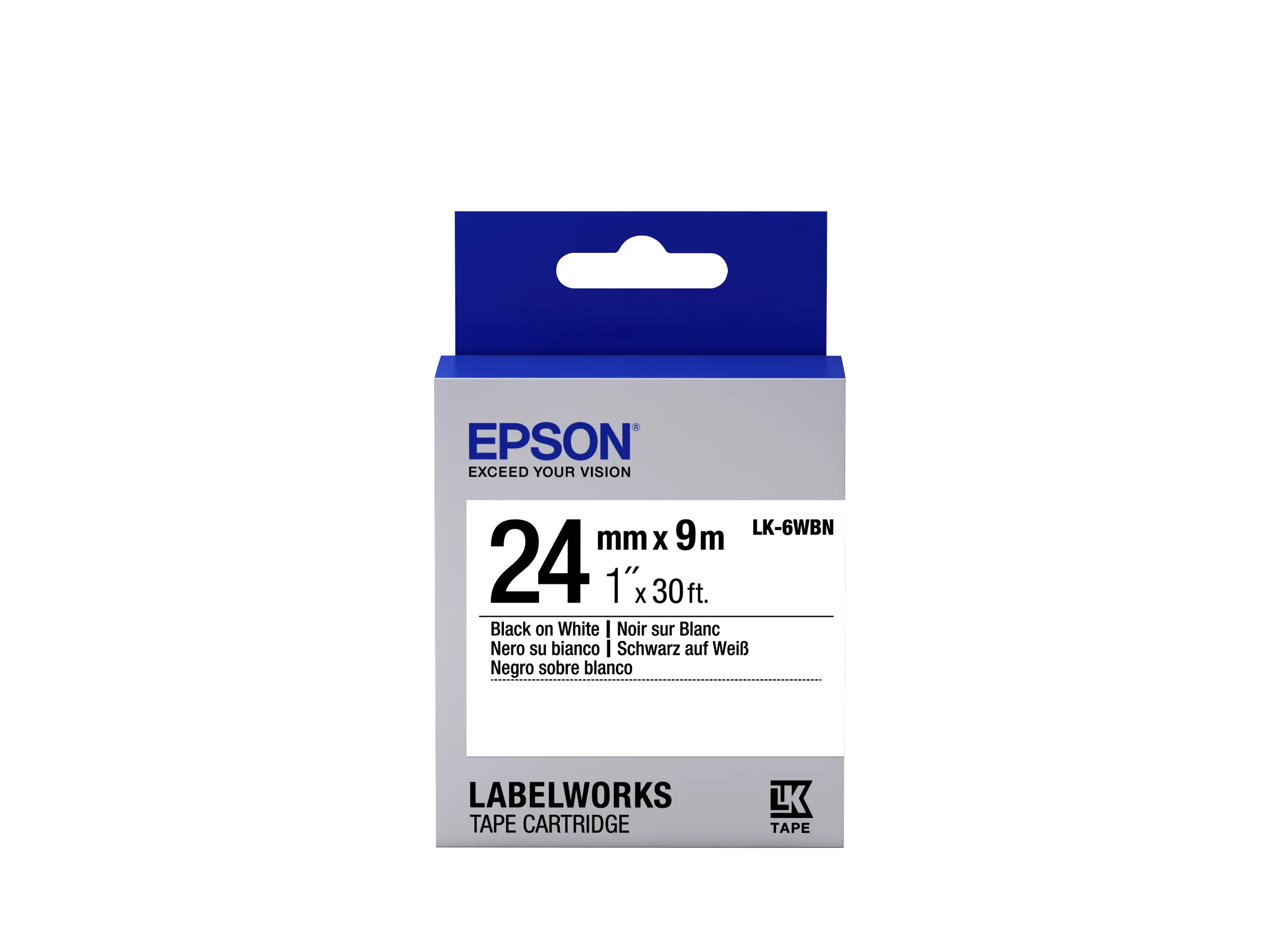 Epson Etikettenkassette LK-6WBN - Standard - schwarz auf weiß - 24mmx9m