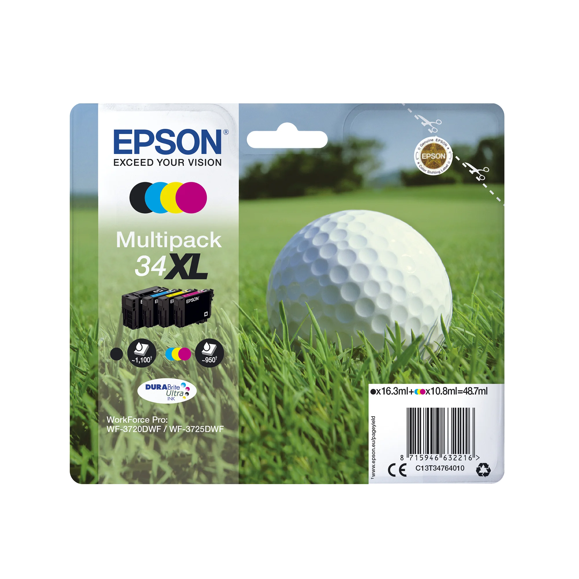 Epson Golf ball 34 Golfball DURABrite Ultra Single Black Tinte