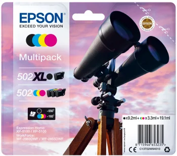 Epson 502 XL Druckerpatrone 1 Stück(e) Original High (L) Yield Schwarz, Blau, Magenta, Gelb