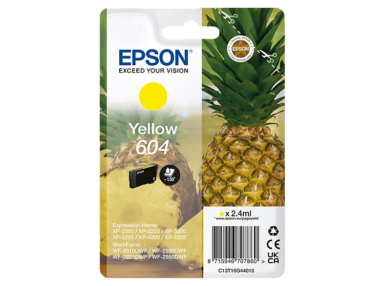 EPSON Ananas, 604 Tintenpatrone Gelb (C13T10G44010)