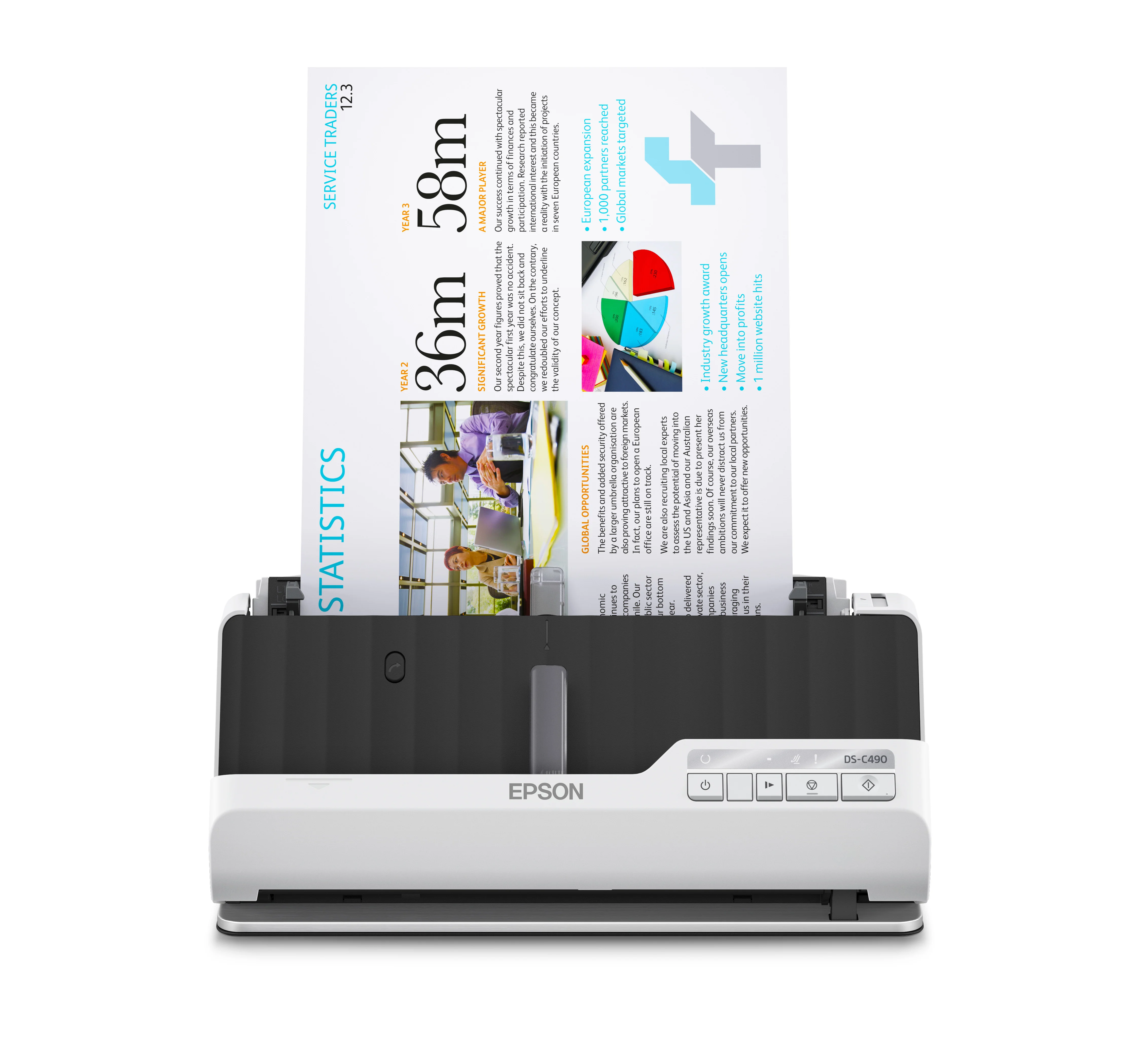 Epson DS-C490 ADF + Bogenscanner 600 x 600 DPI A4 Schwarz, Weiß