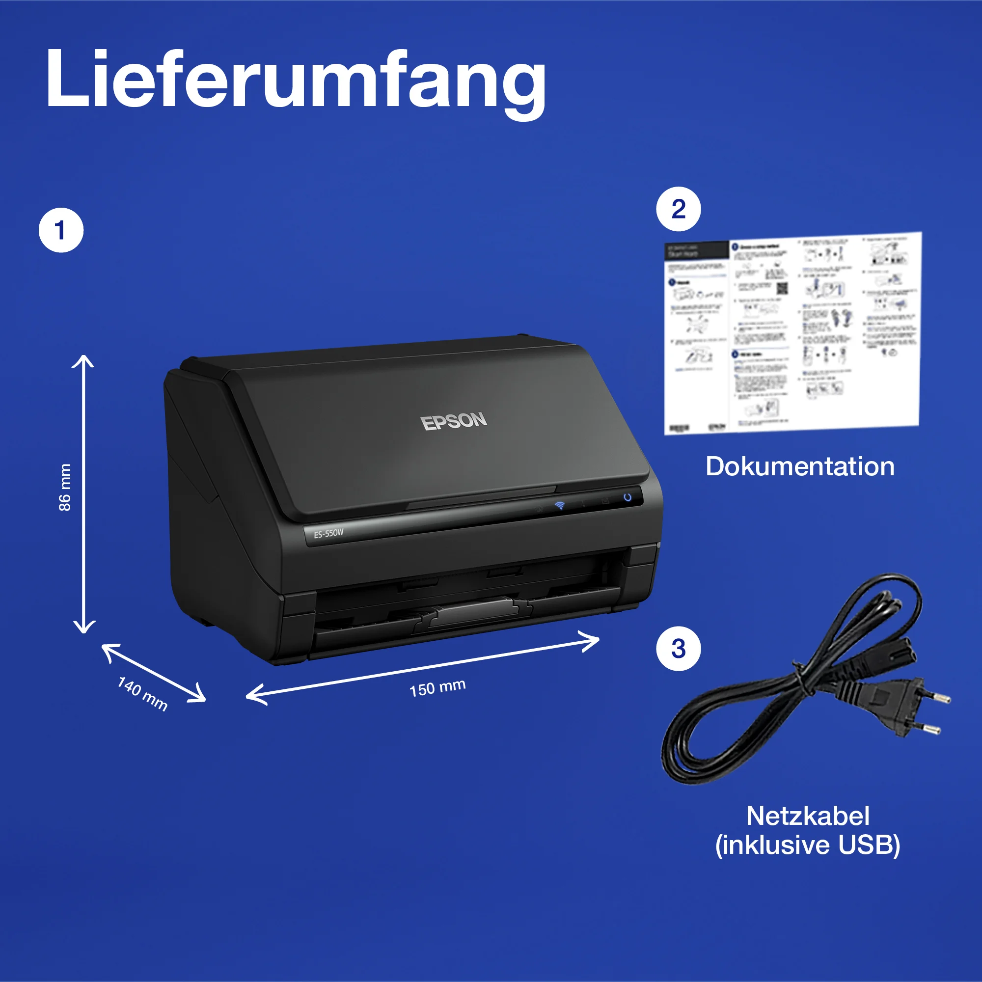 Epson WorkForce ES-550W ADF-Scanner 600 x 600 DPI A4 Schwarz