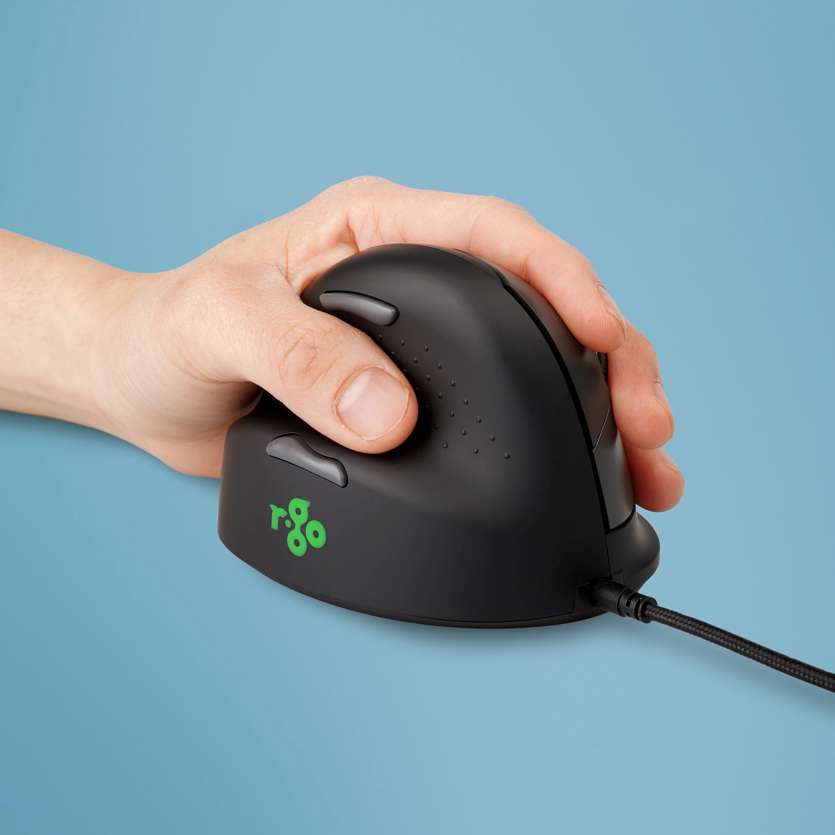 R-Go Tools Ergonomische Maus R-Go HE Break mit Pausensoftware, medium (Handlänge 165-185mm), Linkshänder, verkabelt, schwarz