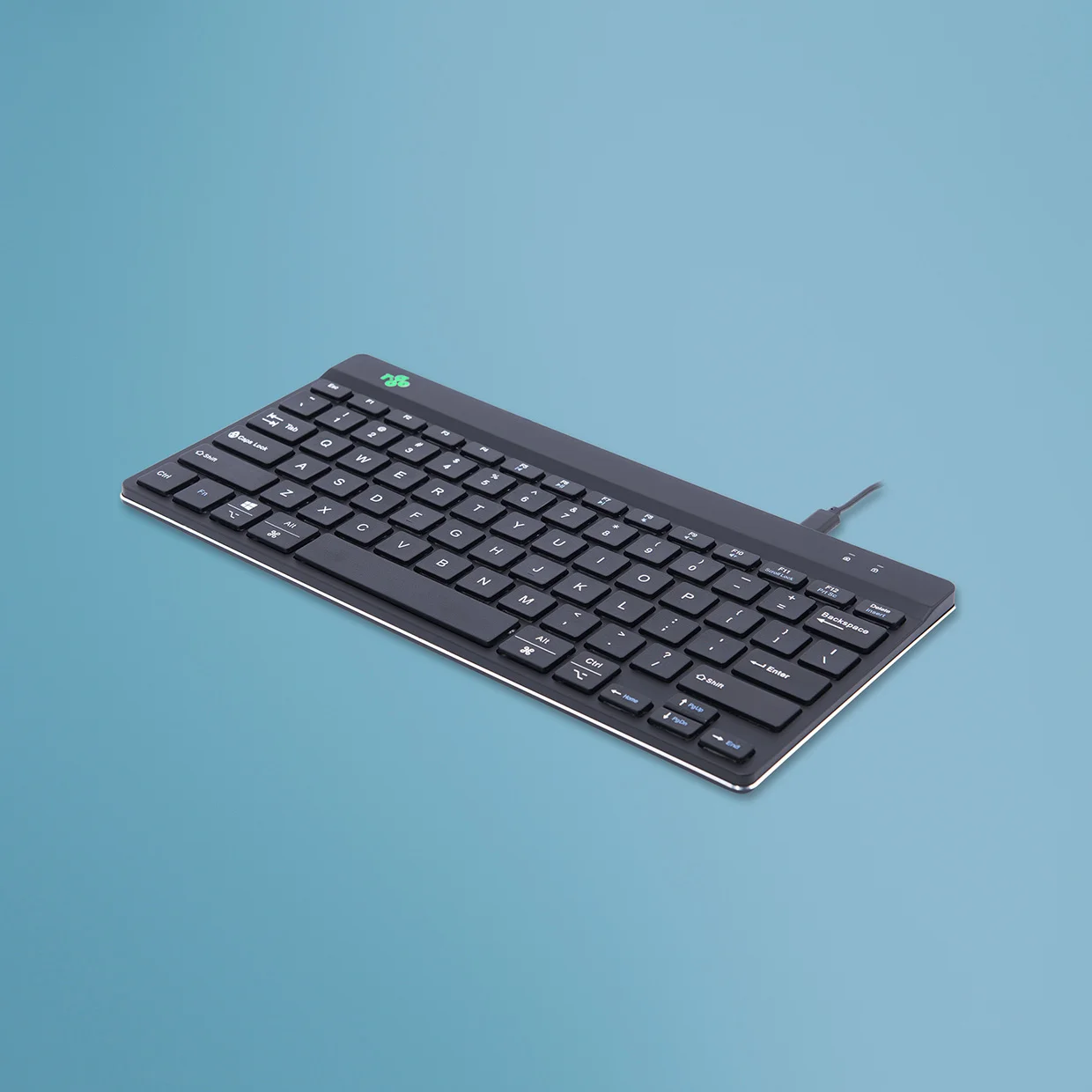 R-Go Tools Ergonomische Tastatur R-Go Compact Break, kompakte Tastatur mit Pausensoftware, QWERTY (US), Kabelgebunden, Schwarz