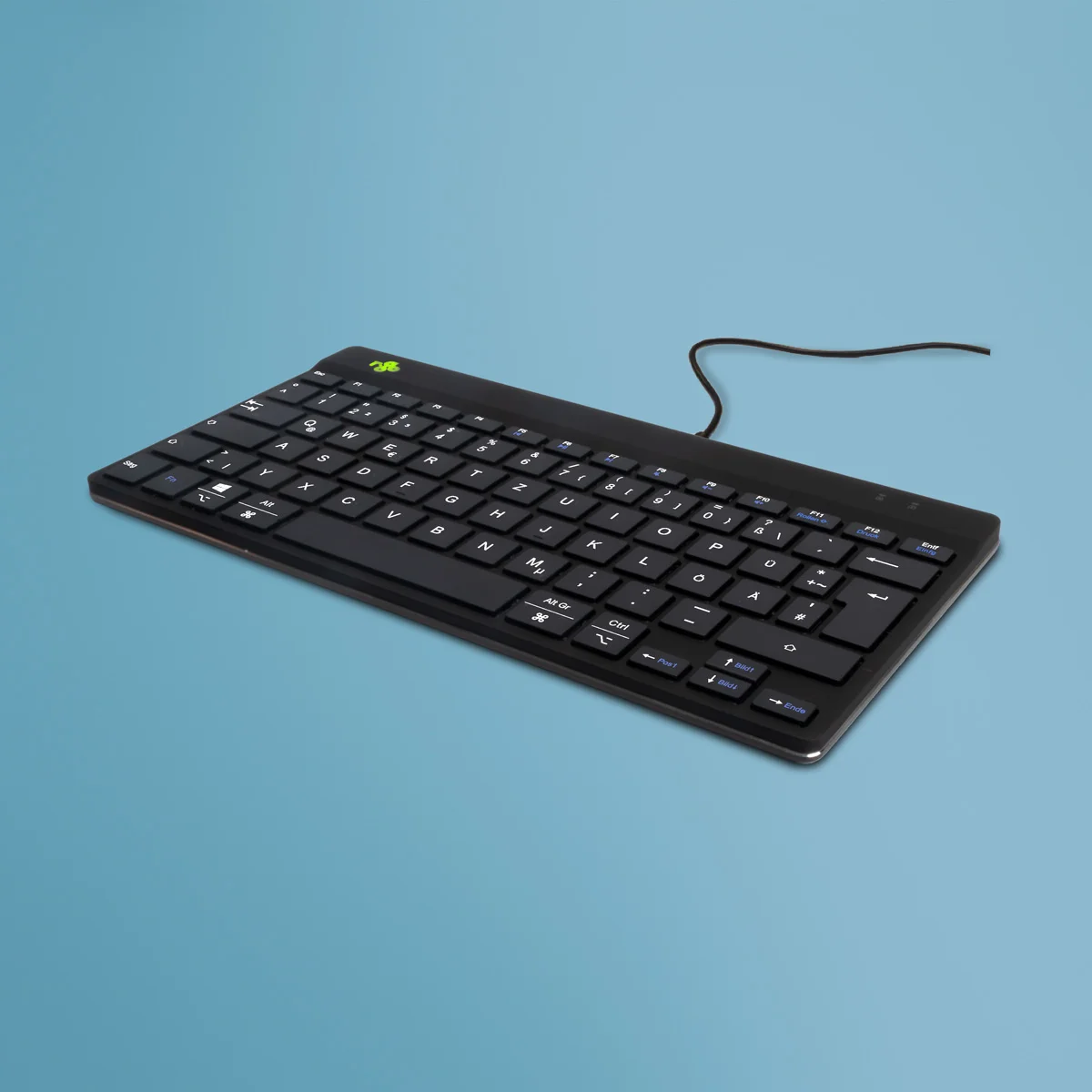 R-Go Tools Ergonomische Tastatur R-Go Compact Break, kompakte Tastatur mit Pausensoftware, QWERTZ (DE), Kabelgebunden, Schwarz