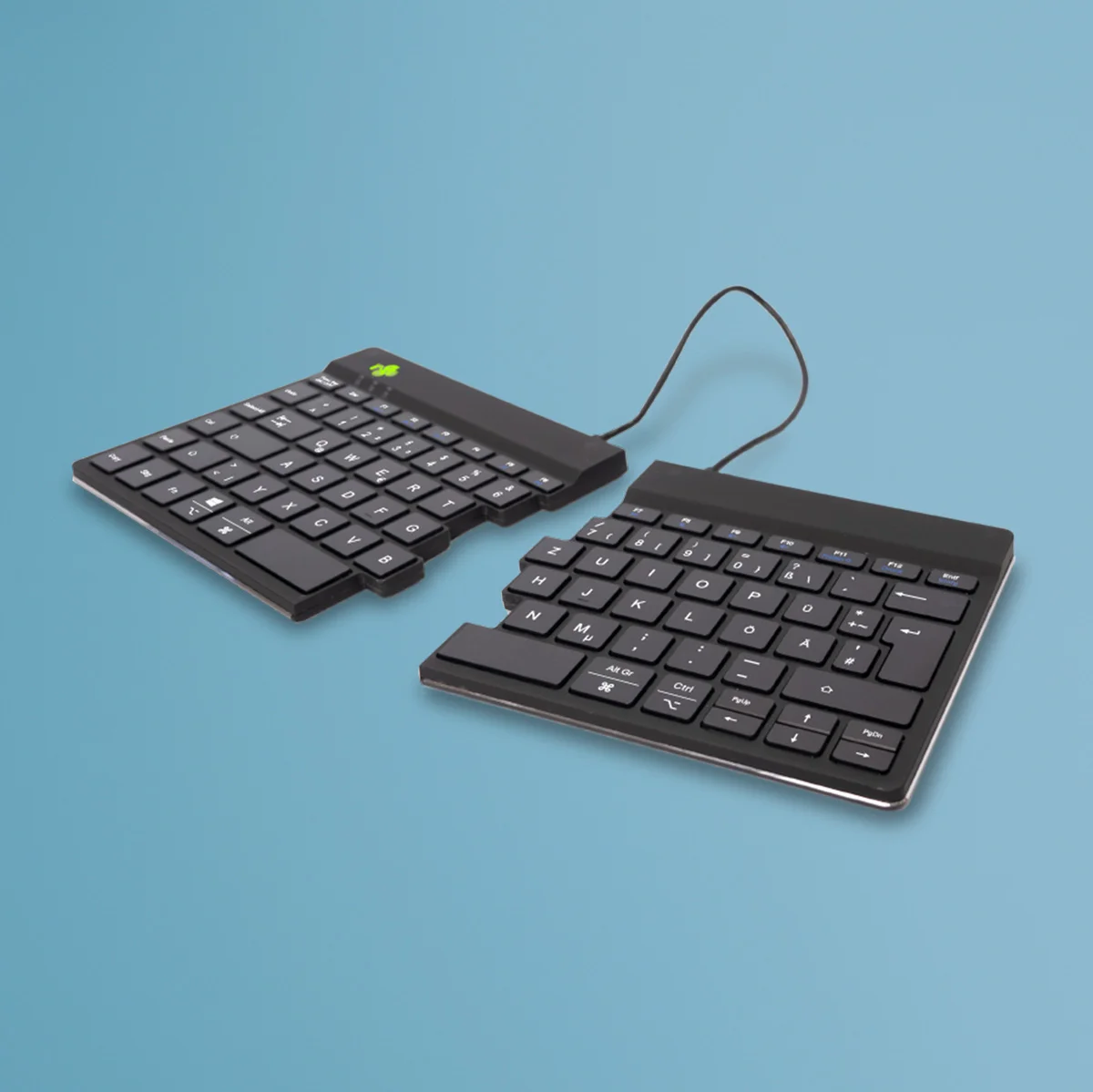 R-Go Tools Ergonomische Tastatur R-Go Split Break mit Pausensoftware, geteilte Tastatur, QWERTZ (DE), kabellos, schwarz
