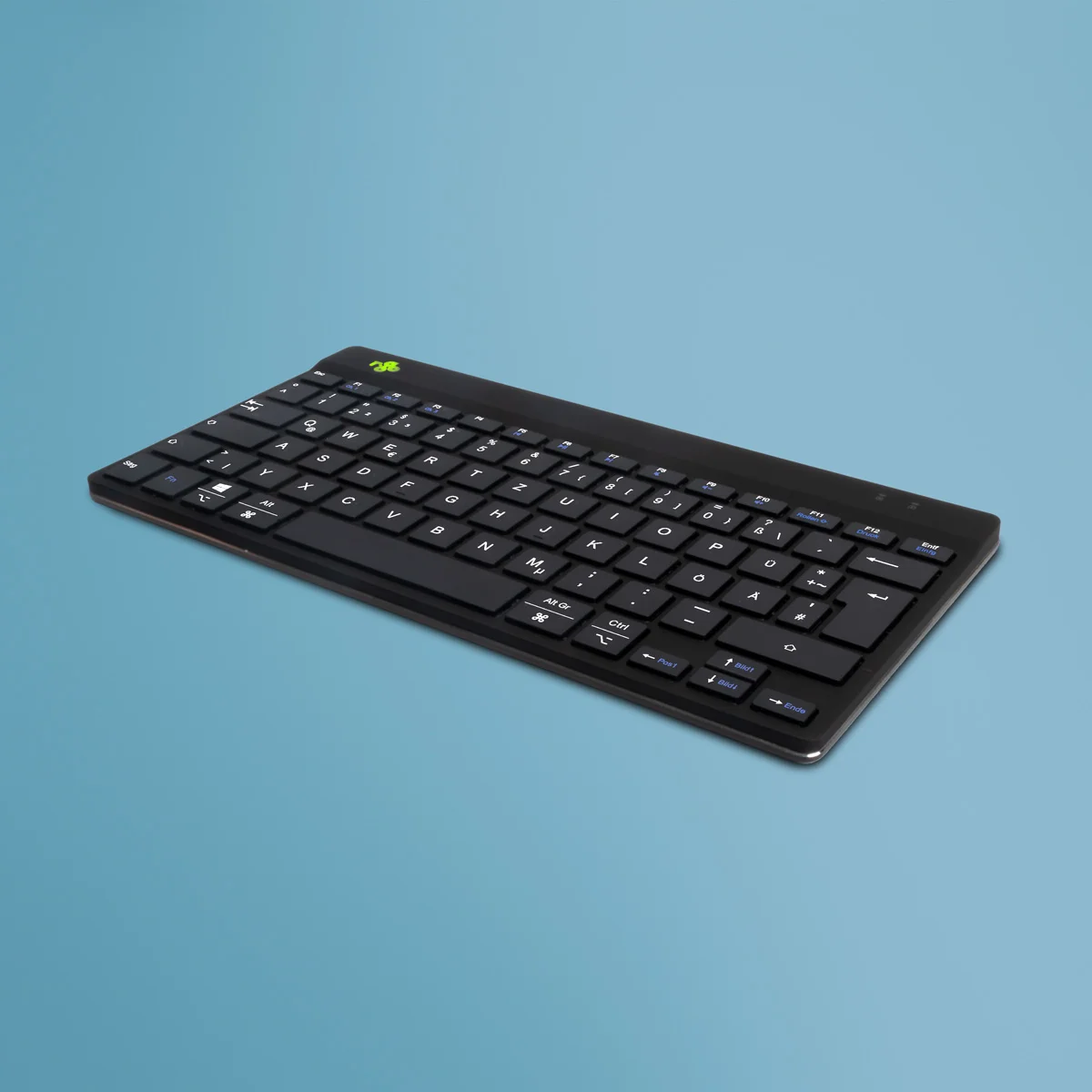 R-Go Tools Ergonomische Tastatur R-Go Compact Break, kompakte Tastatur mit Pausensoftware, QWERTZ (DE), Bluetooth, Schwarz
