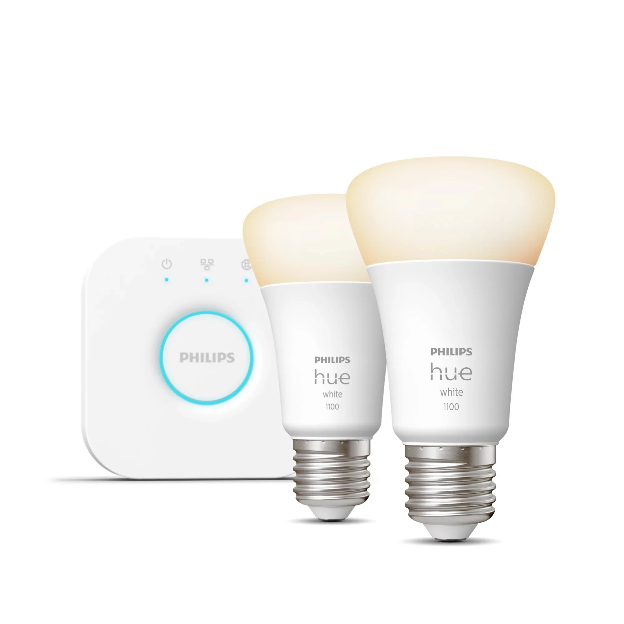 Philips Hue White Starter-Set: E27 - Smarte Lampe A60 Doppelpack