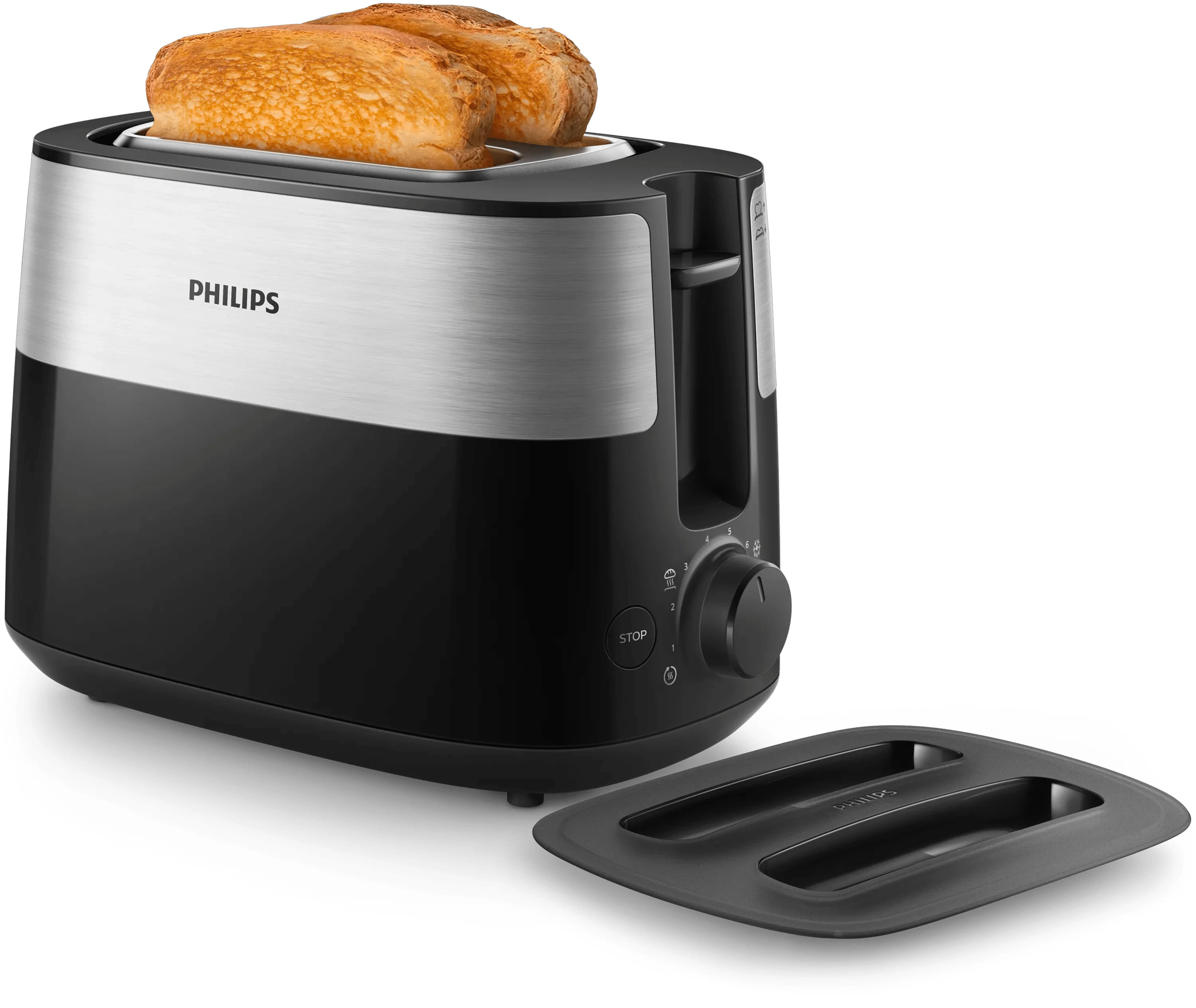 Philips Daily Collection HD2517/90 Toaster 8 2 Scheibe(n) 900 W Schwarz, Silber