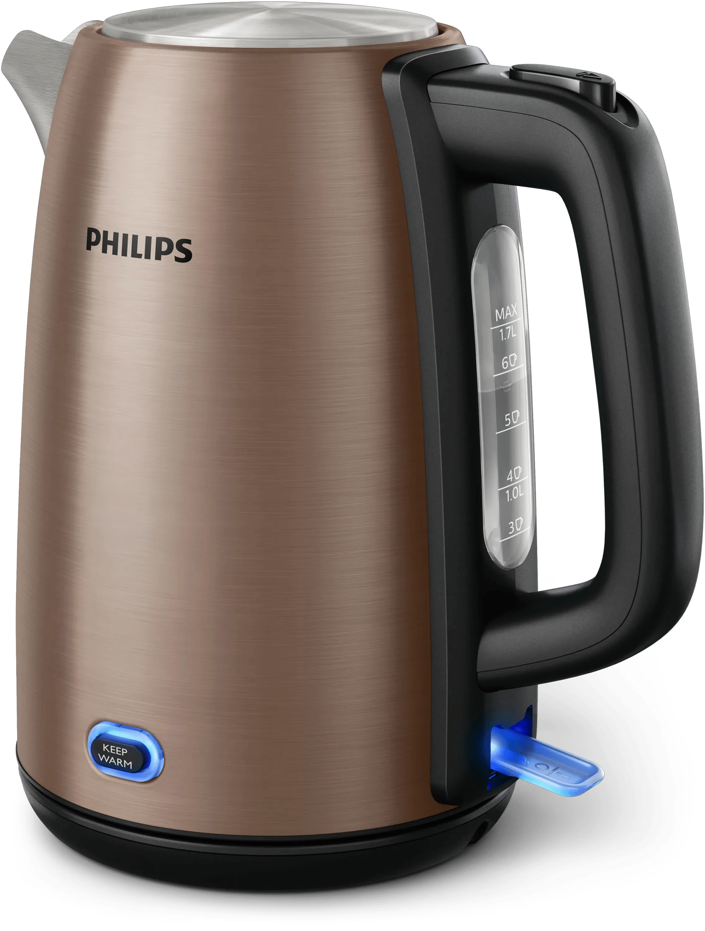 Philips Viva Collection HD9355/92 Wasserkocher 1,7 l 1900 W Schwarz, Kupfer