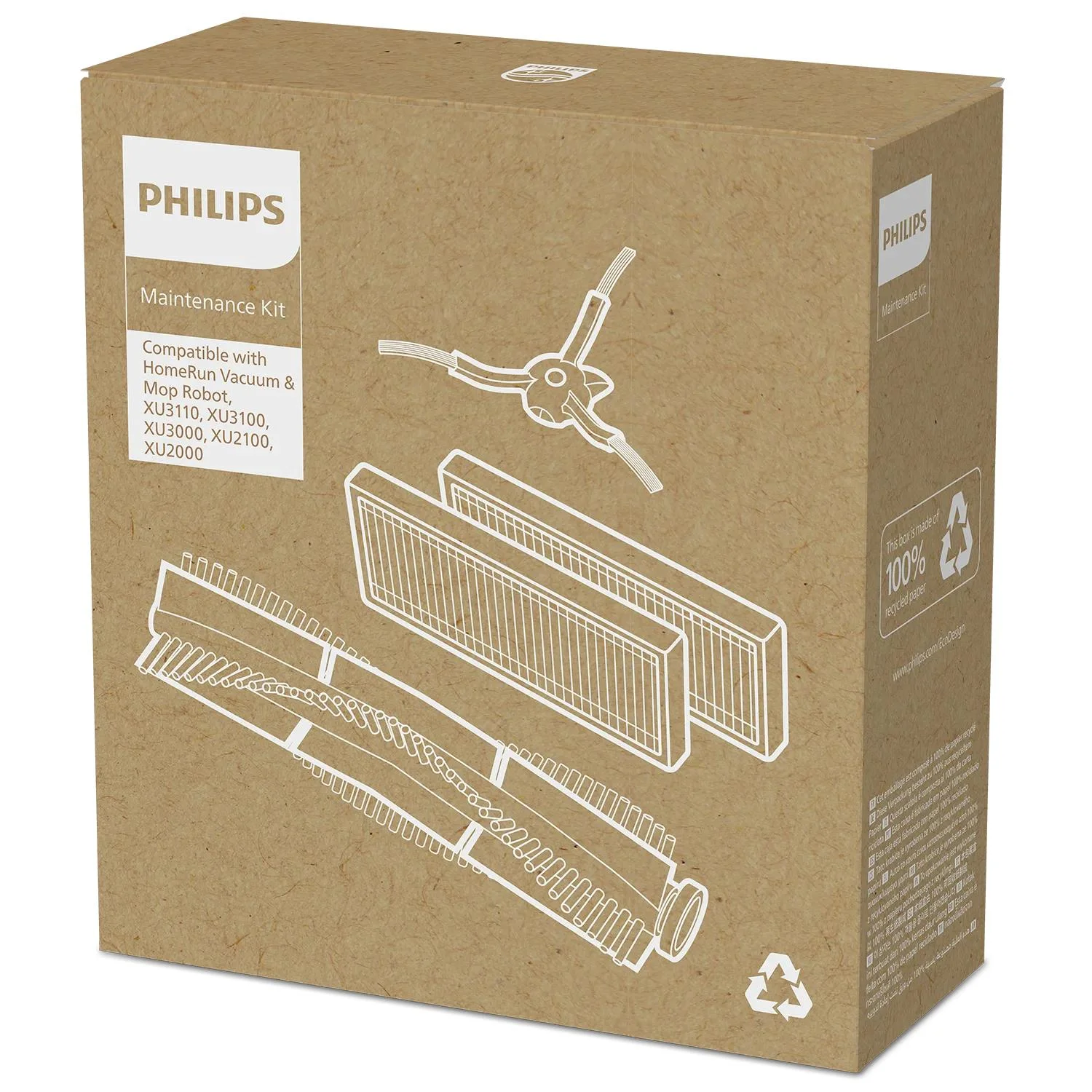 Philips HomeRun XV1433/00 Ersatzteilset HomeRun 3000 Saug- und Wischroboter