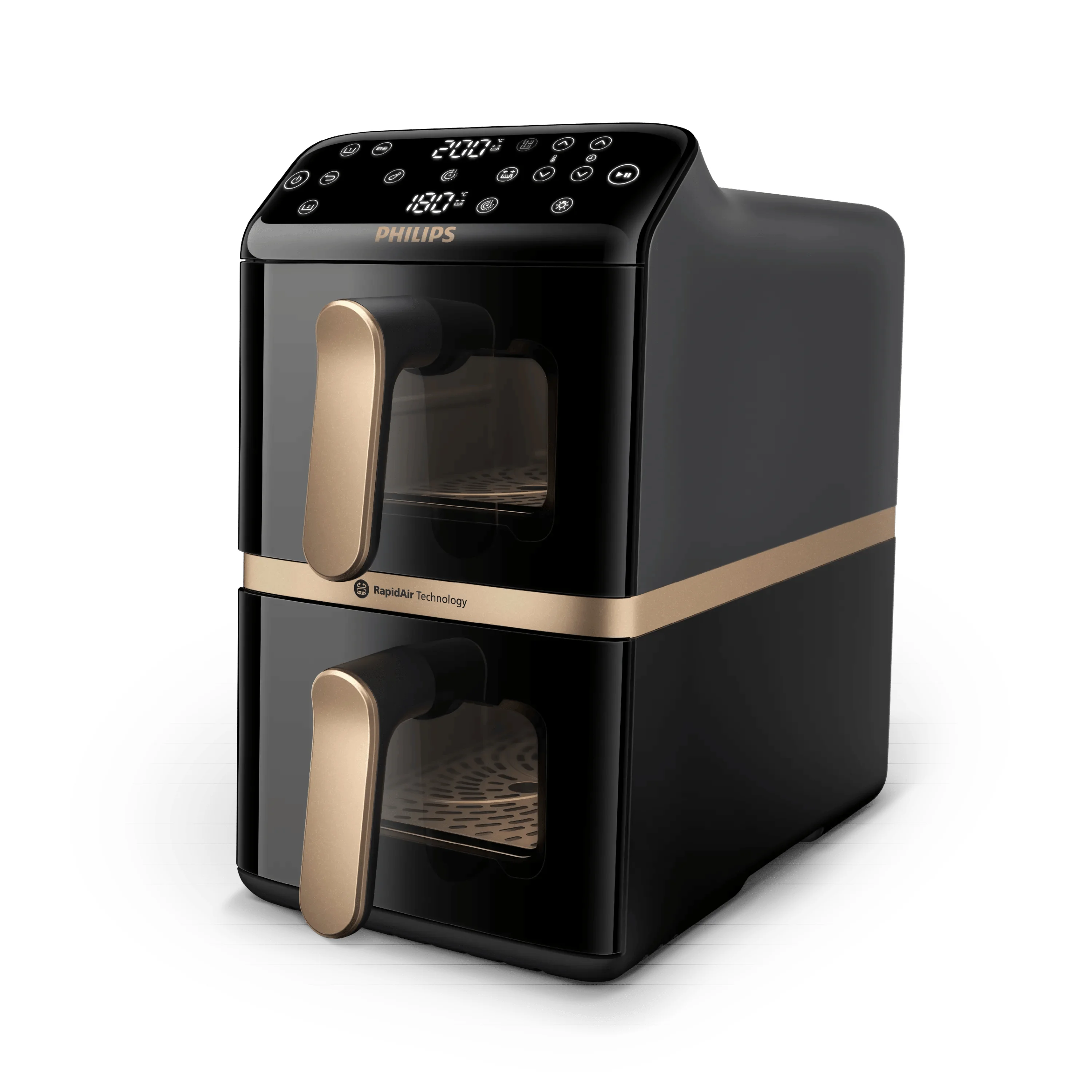 Philips 4000 series Airfryer mit zwei aufeinander gestapelten Körben