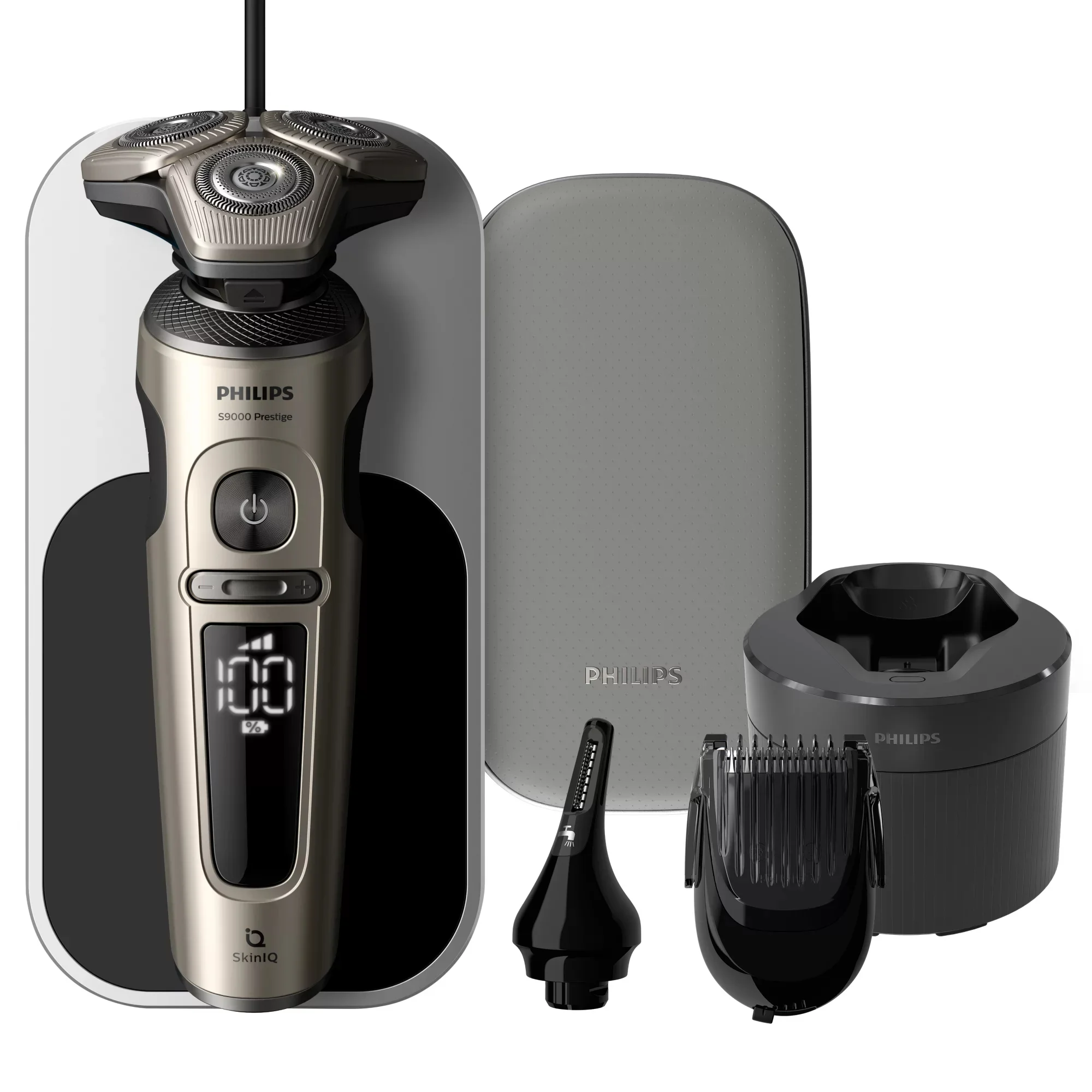 Philips Shaver S9000 Prestige SP9883/35 Elektrischer Nass- und Trockenrasierer mit SkinIQ