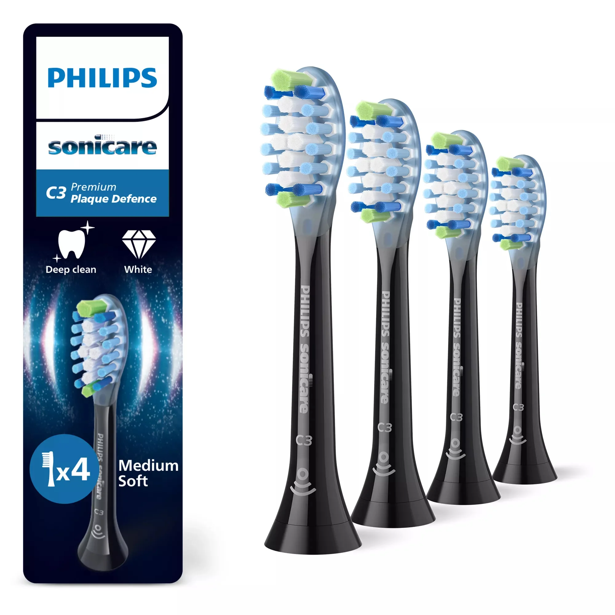 Philips Premium Plaque Defence HX9044/88 Bürstenköpfe (4er-Pack)