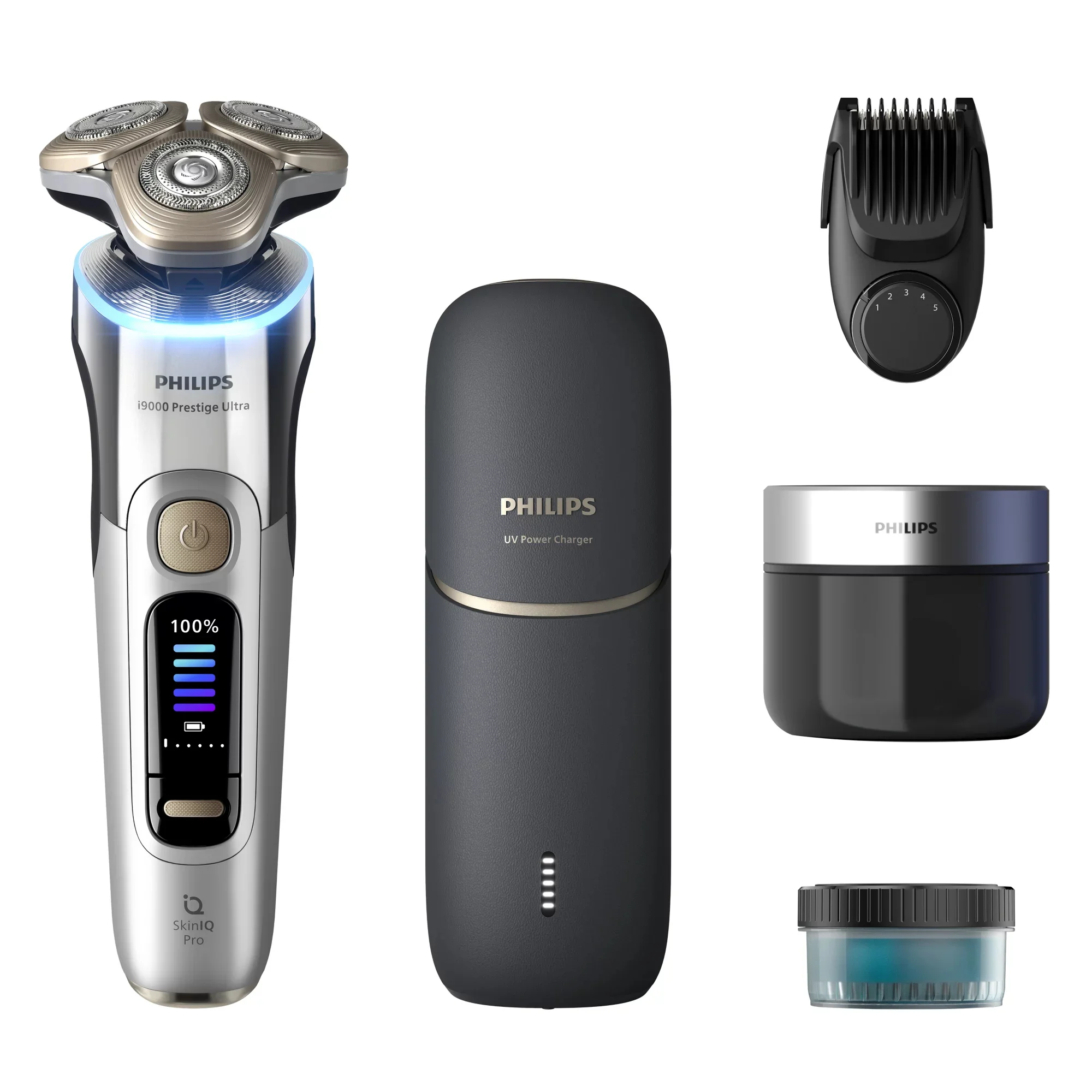 Philips i9000 Prestige Ultra XP9404/46 Elektrischer Nass- & Trockenrasierer mit SkinIQ Pro