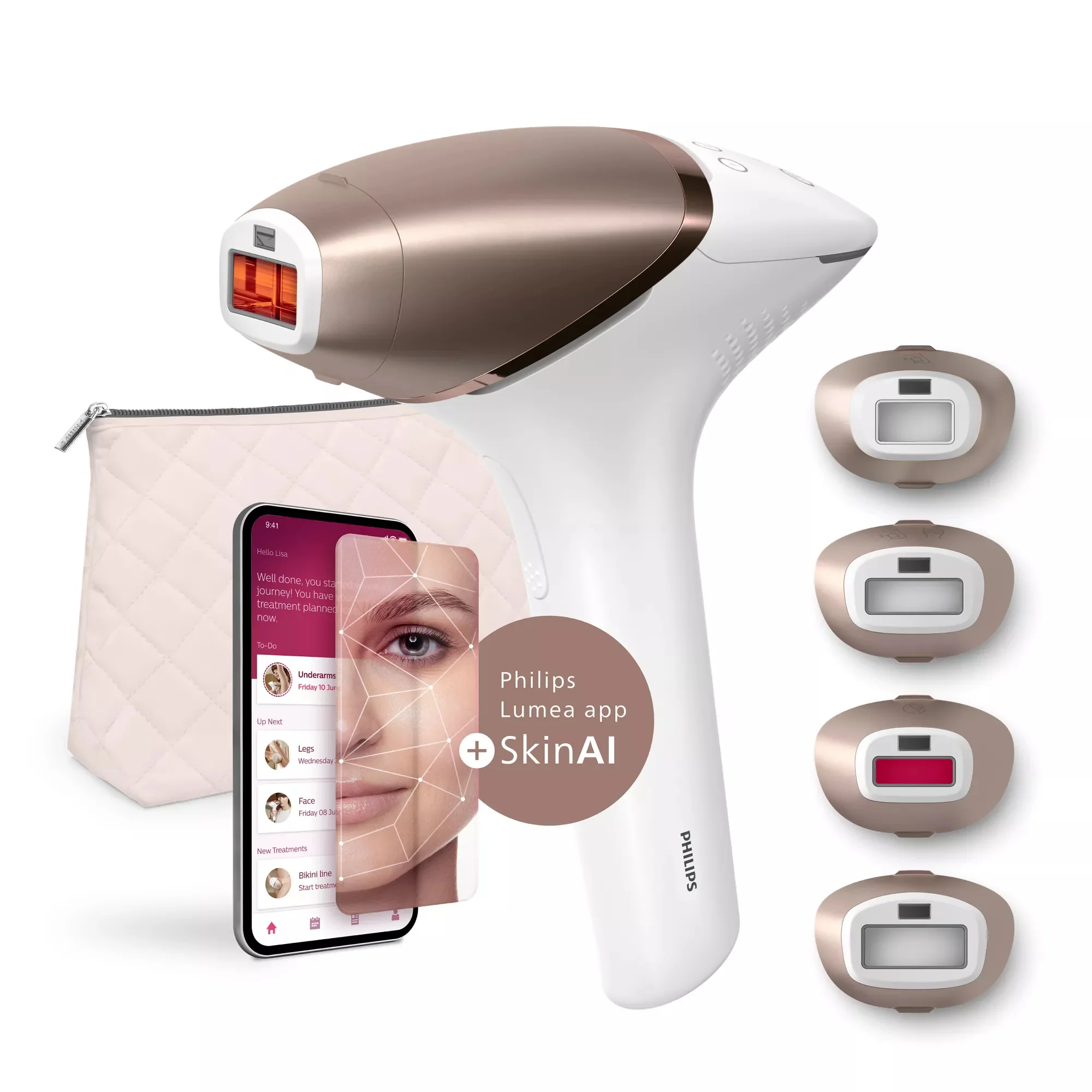 Philips Lumea IPL 9900 Series BRI951/01 IPL Haarentfernungsgerät mit SenseIQ