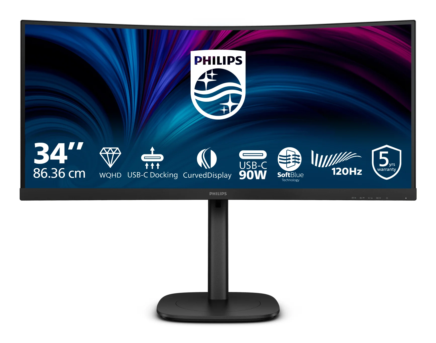 Philips 3000 series 34B2U3600C/00 Computerbildschirm 86,4 cm (34") 3440 x 1440 Pixel Wide Quad HD LCD Schwarz