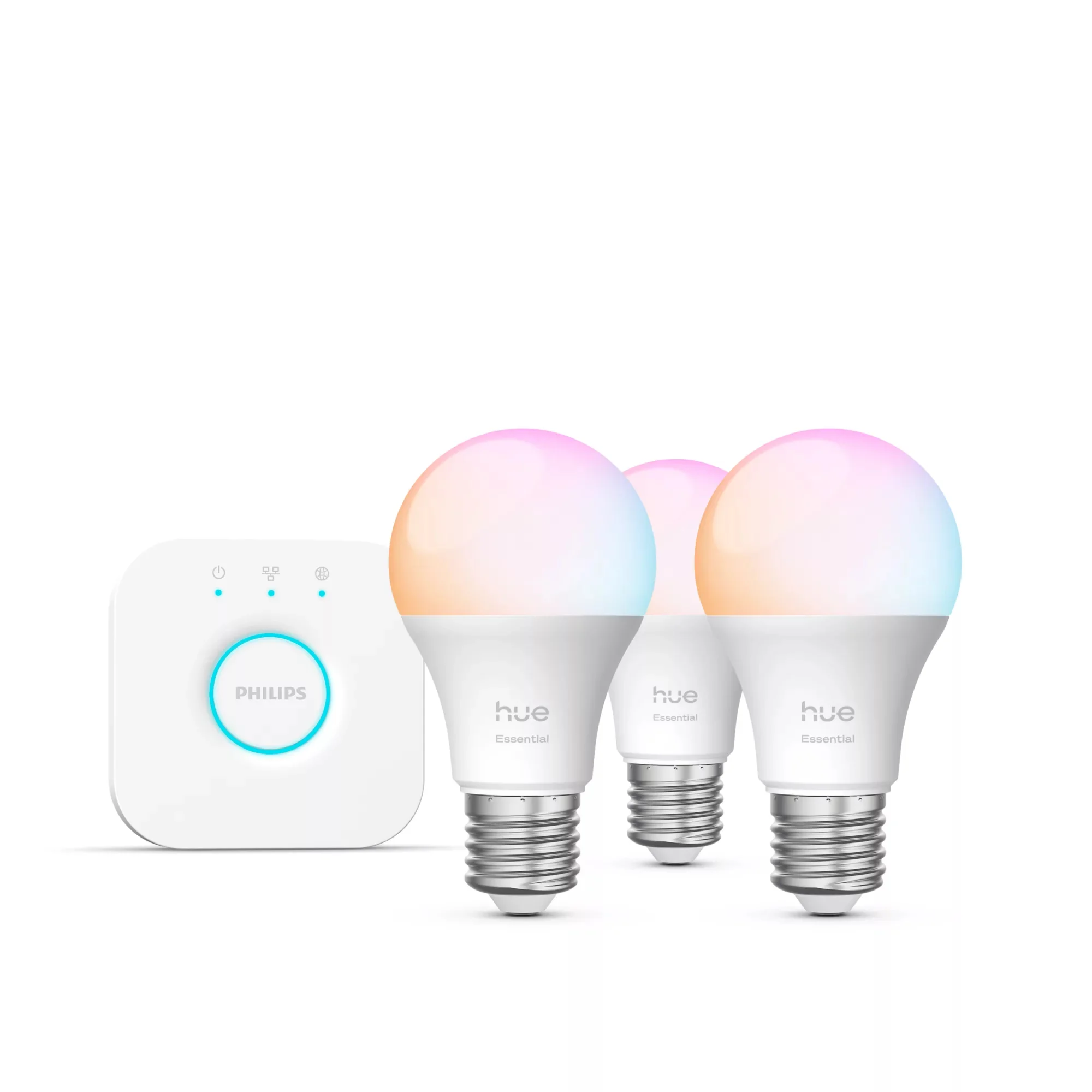 Philips Hue White and Color ambiance Basis Starter-Set: 3 smarte Lampen E27 (806 lm)