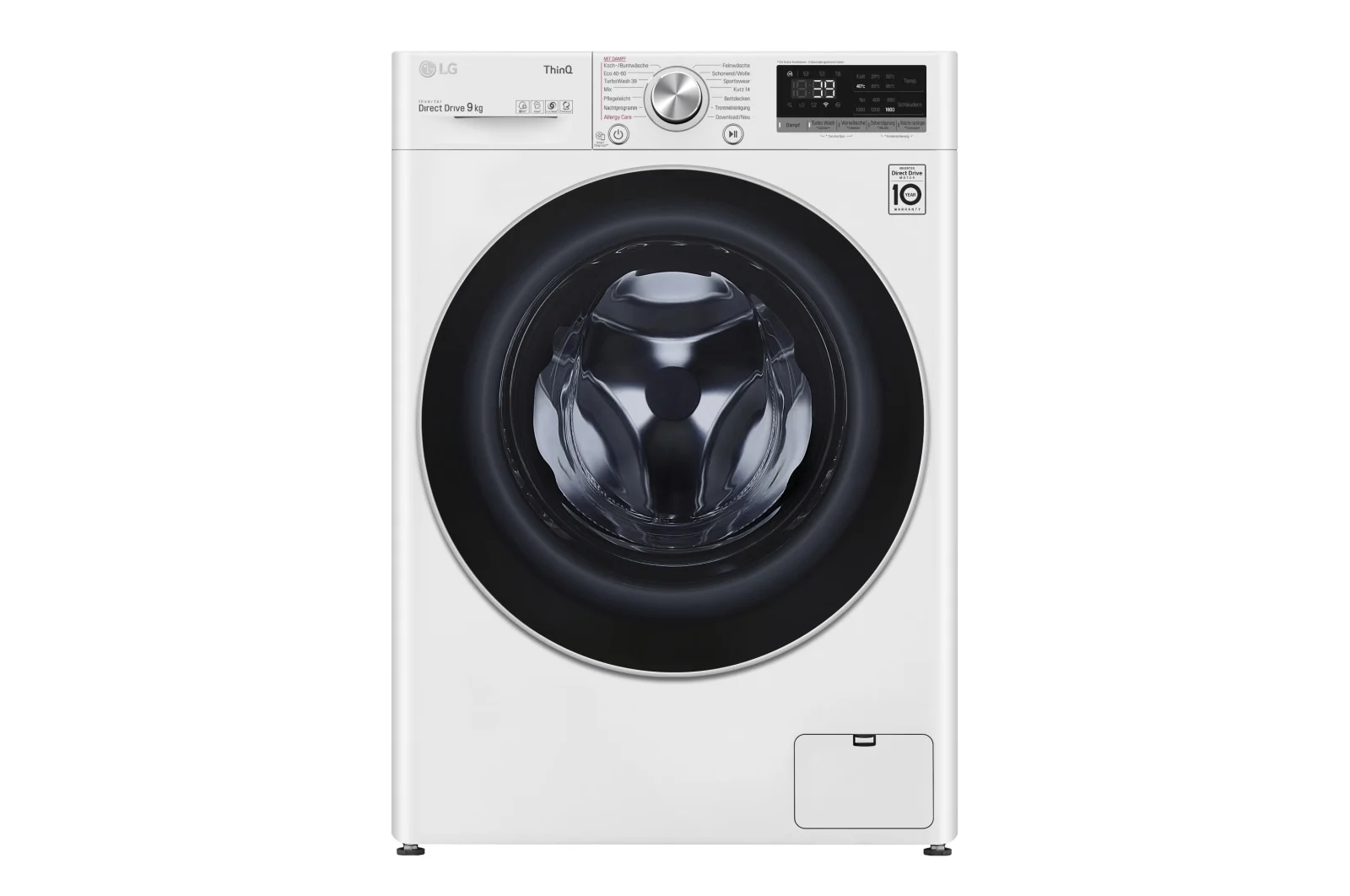 LG F6WV709P1 Waschmaschine Frontlader 9 kg 1560 RPM Schwarz, Weiß