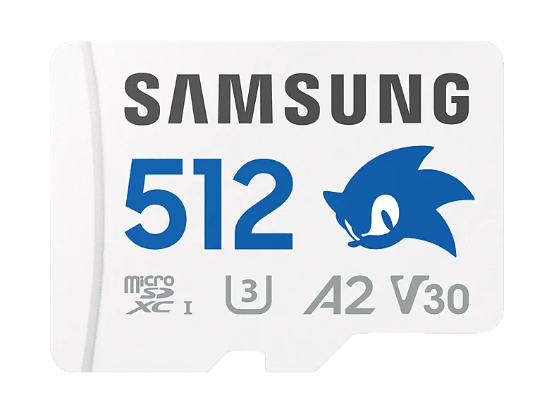 SAMSUNG Sonic the Hedgehog™ 512 GB 180 MB/s Lesen, 130 Schreiben, MicroSD mit SD-Adapter, Mehrfarbig