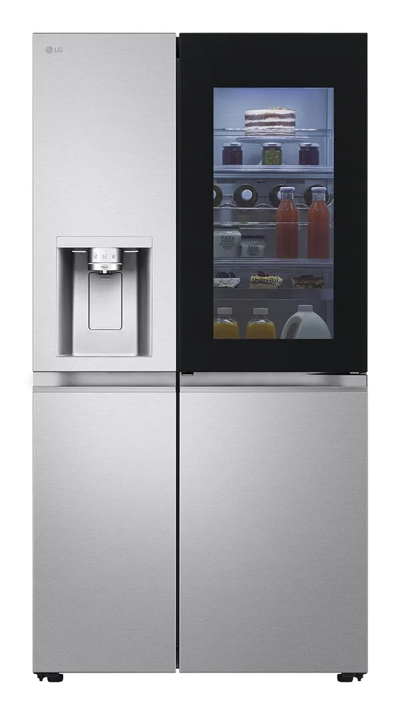 LG InstaView GSXE91MBAD Side-by-Side Kühlkombination Freistehend 628 l Metallisch