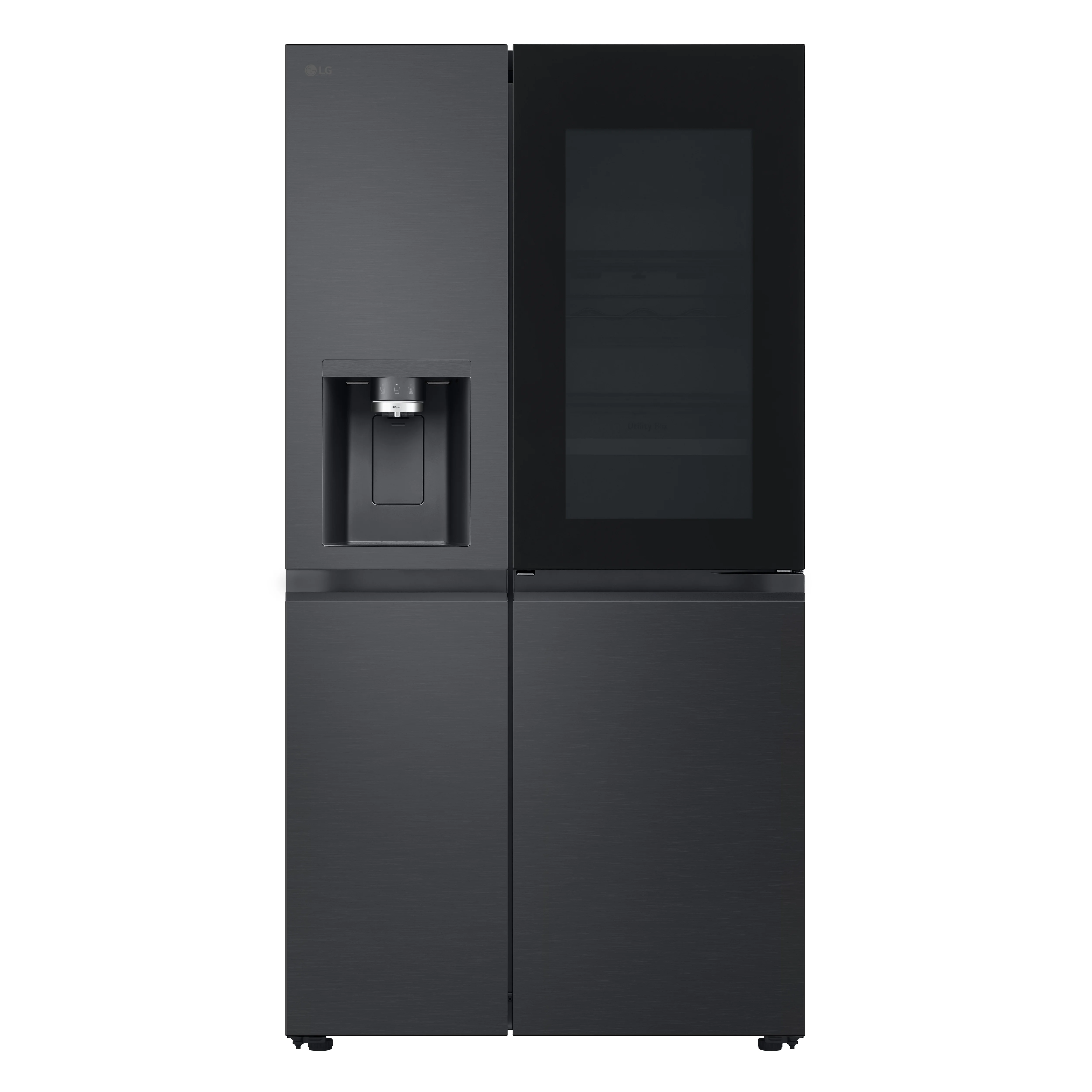 LG InstaView GSXE90EVAD Side-by-Side Kühlkombination Freistehend 628 l Schwarz