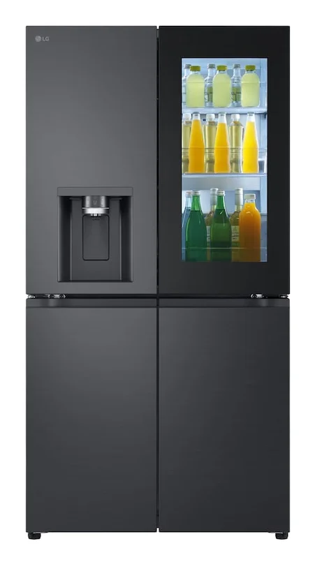 LG InstaView GMG961NPKE Side-by-Side Kühlkombination Freistehend 637 l Schwarz