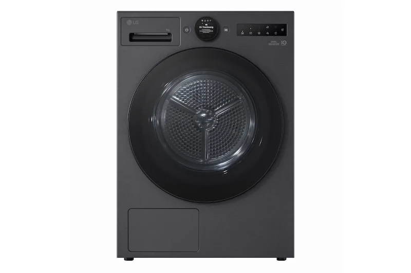 LG RT90X8B Wäschetrockner Freistehend Frontlader 9 kg Schwarz, Metallisch