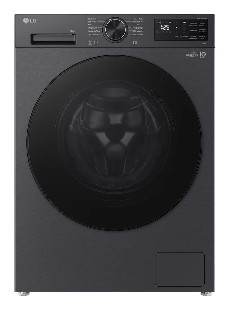 LG F2X7SLIM9B Waschmaschine Frontlader 9 kg 1200 RPM Schwarz