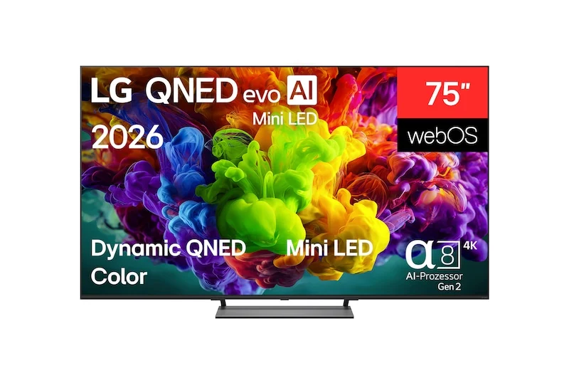 LG QNED evo AI MiniLED 75QNED93B6A 190,5 cm (75") 4K Ultra HD Smart-TV WLAN Schwarz