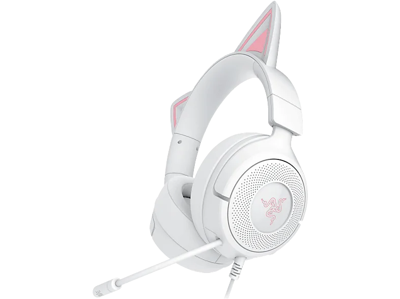 RAZER Kraken Kitty V3 X, Kabelgebundenes Kitty-Headset für PC-Gaming, Over-ear Gaming-Headset Weiß